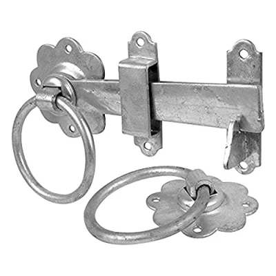 Image of Merriway BH01808 Gate Door Latch Smooth Ring, 150mm (6 inch) Galvanised, Rustproof, Silver Tone , Grey