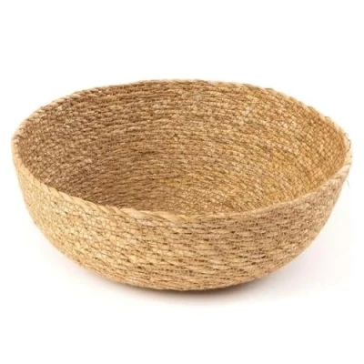 Image of Space Home Wicker Round Bowl Small Storage Basket Water Hyacinth EcoDesign 26 cm