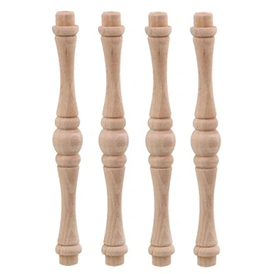 Image of BQLZR 15.5cm Length Vintage European Style Cabinet Accessories Unfinished Wood Natural Cutout Wooden Spindle Pack of 4