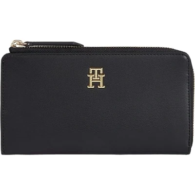 Image of Tommy Hilfiger Women Slim Wallet Large, Multicolor (Black), One Size
