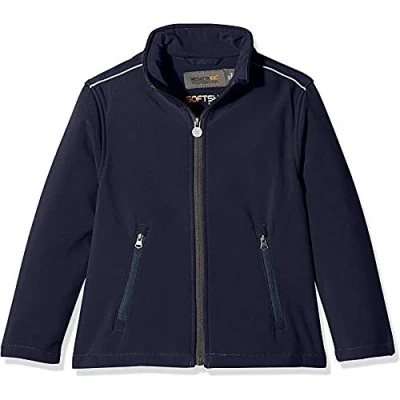 Image of Regatta Boy&#039;s Professional Kids Classmate Jacket Regular Fit Plain Turtleneck Long Sleeve Jacket, Blue (Navy/seal Grey), 11 12 Years