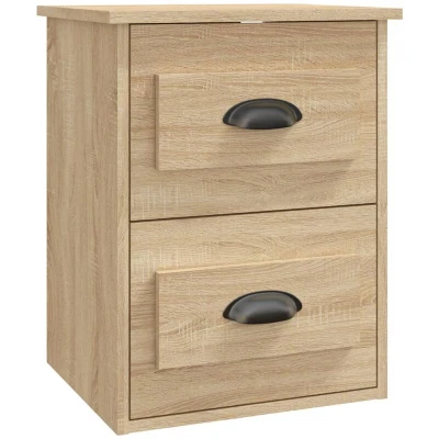 Image of vidaXL Wall mounted Bedside Cabinet Sonoma Oak 41.5x36x53cm