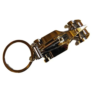 Image of Fat catz copy Shiny Silver Tone F1 Racing Car Automobile Motor Vehicle Enamel Metal Keyring