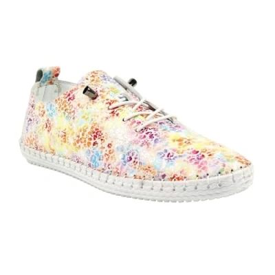 Image of Ladies Ellington Multicolour Leather Plimsoll 8 Multi