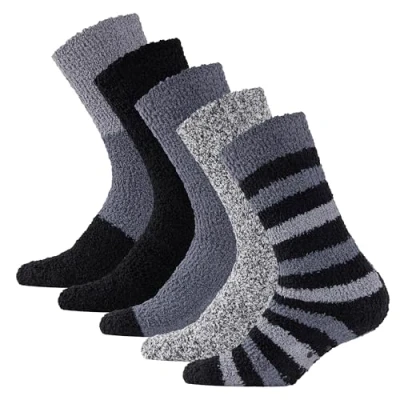 Image of The Essentials Wardrobe 5PK Mens Cosy Socks UK 6 11/EU 39 45 Black Block