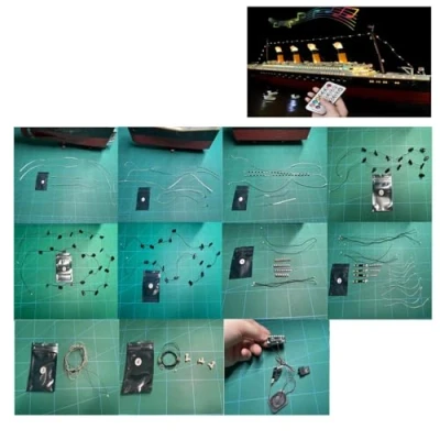 Image of Hosdiy RC Sound LED Light Kit for Lego Titanic Ship Compatible with 10294 Lighting (Only Light, No Building Model)