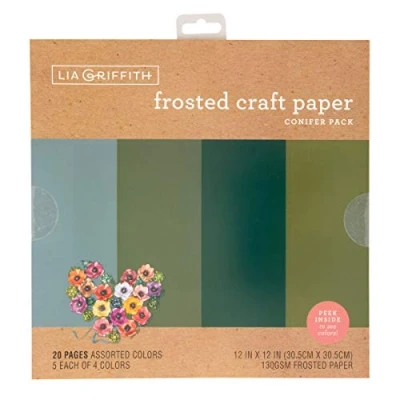 Image of LIA Griffith Craft Tissue, Conifer Blues, 12&quot; x