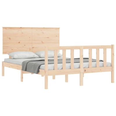 Image of vidaXL Bed Frame without Mattress 140x190 cm Solid Wood Pine