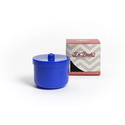 Image of Dr. Bauer &#039;s Cleaning Bath Box with Clear Sink Insert Denture Brace (Blue)