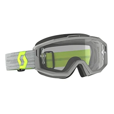 Image of Scott Split OTG Motocross Goggles Grey/Yellow (Gray,One Size)