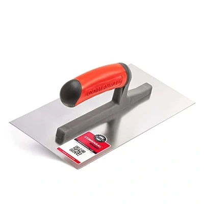 Image of COMENSAL Plastering Trowel 5.1&quot; Plasterers Finishing Stainless Steel Non Slip Soft Grip Made in EU TD 280x130 mm