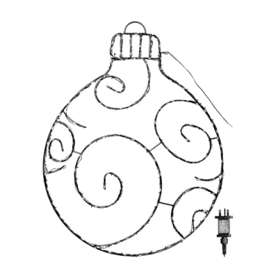 Image of Samuel ALEXANDER 78cm Metal Hanging Christmas Bauble with 245 Static &amp; Twinkling LEDs in Red Green
