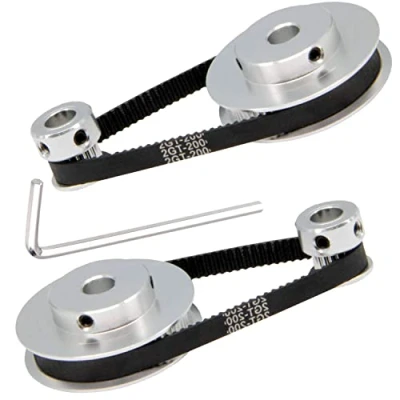 Image of TUZUK 2PCS Set GT2 Synchronous Wheel 20&amp;60 Teeth 8mm Bore Aluminum Timing Pulley with Length 200mm Width 6mm Belt (20 60T 8B 6)