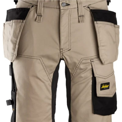 Image of Snickers AllroundWork Stretch Shorts Holster Pockets Khaki/Black 52
