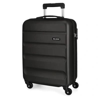 Image of Roll Road Flex Black Cabin Suitcase 38 x 55 20 cm Rigid ABS Combination Lock 35 Litre 2.5 kg 4 Wheels Hand Luggage