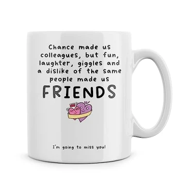 Image of Rib ticklerz Leaving Gifts for Colleague Funny Mugs Chance Made Us Colleagues Laughter Giggles Going to Miss You Novelty Work Bestie New Job Present MG514