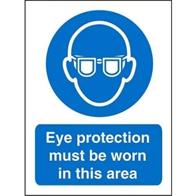 Image of Seco Eye Protection Must Be Worn In This Area Sign, 150mm x 200mm 1mm Semi Rigid Plastic
