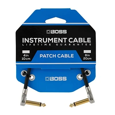 Image of BOSS Bpc 4 4In/10Cm Length Space Saving Pedal Patch Cable with Slimline Pancake Plugs for Pedalboards