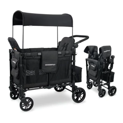 Image of WonderFold W2 Elite Stroller Wagon Volcanic Black