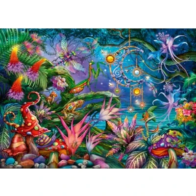 Image of Ravensburger Rainbow Reverie 1000 Piece Jigsaw Puzzle Enchanted Garden Scene by Ciro Marchetti Eco Friendly and Precision Cut Pieces