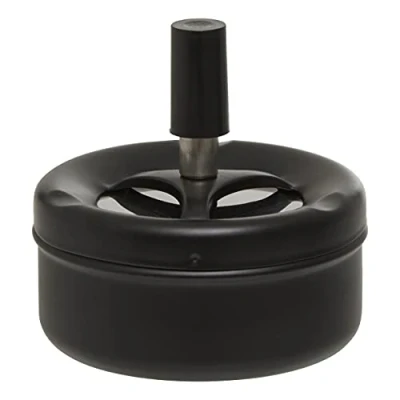 Image of Premier Housewares Ash Tray Matte Black Outdoor Ashtray with Lid for Cigarettes Fancy Garden Ashtrays Small,