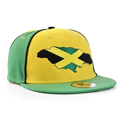Image of Underground Kulture Jamaica Adjustable Flat Peak Snapback Hat World Cup Baseball Cap