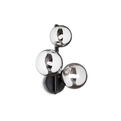 Image of Perlage 3 Globe Light Wall Lamp Black