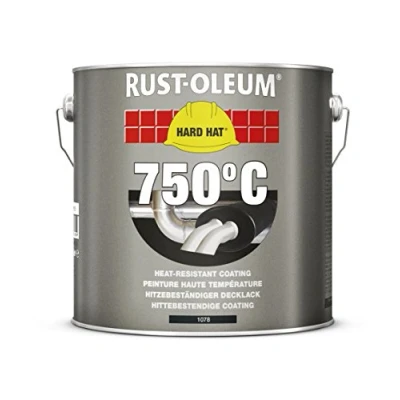 Image of RUST OLEUM 1078.2.5 Hard Hat Topcoat Heat Resistant, For Temperatures Up To 750 Degree C, Black