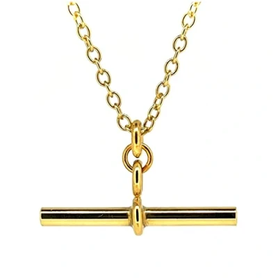 Image of ROBERTS T Bar Necklace 18ct Gold Vermeil 3cm Albert Pendant Chain (20&quot;)