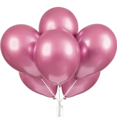 Image of Stunning Pink Platinum Latex Balloons (27cm) Elegant, Luxurious &amp; Vibrant Party Decorations Perfect for Show Stopping Celebrations 6ct