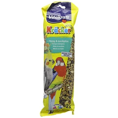 Image of Vitakraft Kracker Cockatiel Bird Food Honey Eukalyptus, Pack of 5