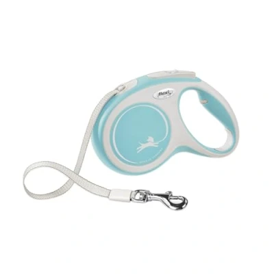 Image of FLEXI New Comfort Retractable Dog Leash (Tape), Ergonomic, Durable and Tangle Free Pet Walking for Dogs Up to 33 Lbs, 16 Ft, Small, Blue/Pastel