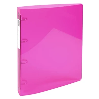 Image of Exacompta Ref. 51774E Iderama semi rigid PP binder 4 round rings, diameter 30 mm Spine 40 External dimensions: 32 x 26.8 cm A4 Maxi file format Colour: pink