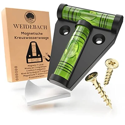 Image of WEIDEBACH® Sturdy Spirit Level Small, Magnetic, Small Unbreakable, Camping Mini Level, Levels Camper, Pocket Caravan, Cross