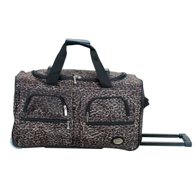 Image of Rockland Melbourne Hardside Expandable Spinner Wheel Luggage, Leopard, 22&quot;, Luggage