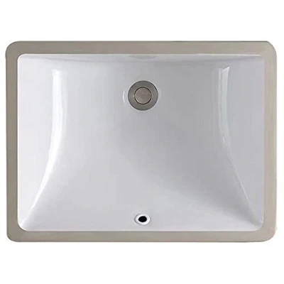 Image of Rea Washbasin Undermount Ceramic Hand Wash Basin Rectangular White 33 x 46 cm