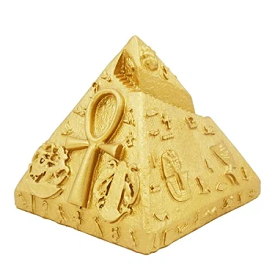 Image of Kocris Casa Aquarium Pyramid Pharaoh Fish Tank Decorations Statues Figurine Sculpture Ancient Egypt Reptile Turtle Lizard Spider Tanks Terrarium Egyptian Décor Ornament Pet Gold