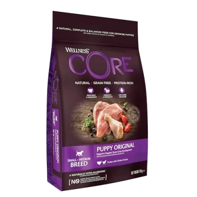 Image of Wellness CORE Puppy Original, Dry Food, Food for Small and Medium Sized Puppies, Grain Free, High Meat Content, Turkey &amp; Chicken, 10 kg