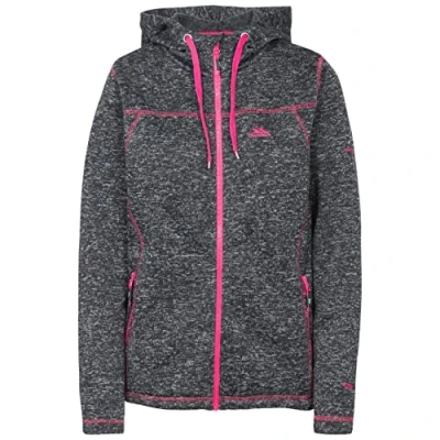 Image of Trespass Women&#039;s Odelia Warm Fleece Jacket With Hood 300gsm, black marl, S UK