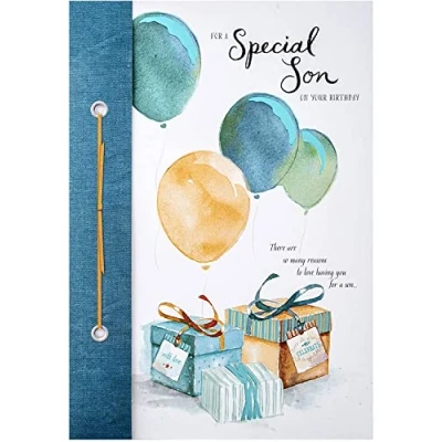 Image of Hallmark Birthday Card for Son Classic Illustrated Design