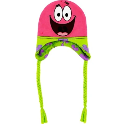 Image of Concept One Unisex&#039;s Spongebob Squarepants Hat, Peruvian Knit Acrylic Beanie Cap with Tassels, Multi, Size