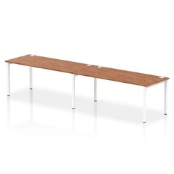 Image of Impulse Bench Single Row 2 Person 1800 White Frame Desk Walnut