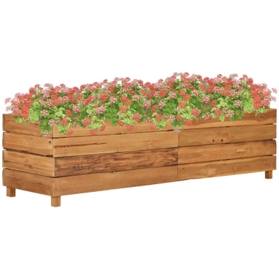 Image of vidaXL Raised Bed 150x40x38 cm Recycled Teak Wood and Steel
