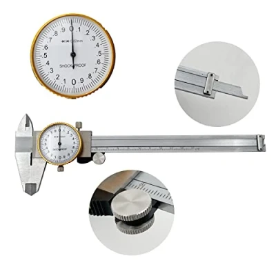 Image of LYFJXX Dial Calipers 0 6&quot; Range with 0.001&quot; High Precision Industry Stainless Steel Vernier Caliper Shockproof Metric Measuring Tool