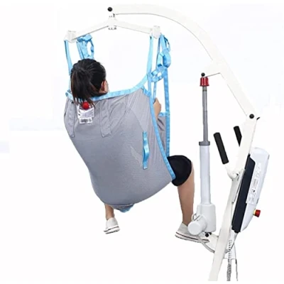 Image of Patient Lift Sling, Mesh Bathroom Unit, Lifter, Split Leg Sling for Transfer from Bed to Wheelchair, Deck Chair, Shower Chair or Toilet Large