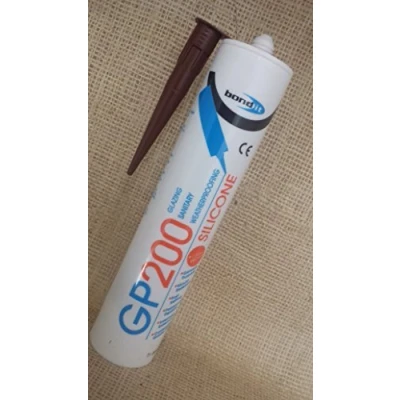 Image of 2 x Bond It Brown GP200 Contractors Grade LMA Silicone Sealant High Modulus Kitchen Bathroom