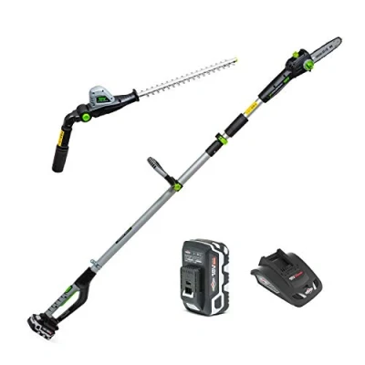 Image of Murray IQ18PSHK 18V Li Ion Cordless 20cm Pole Saw &amp; 41cm Hedge Trimmer 2 in 1 Kit, Powered by Briggs Stratton, 5.0Ah Battery and Charger Included, Telescopic Shaft, 5 Years Warranty, 1688106