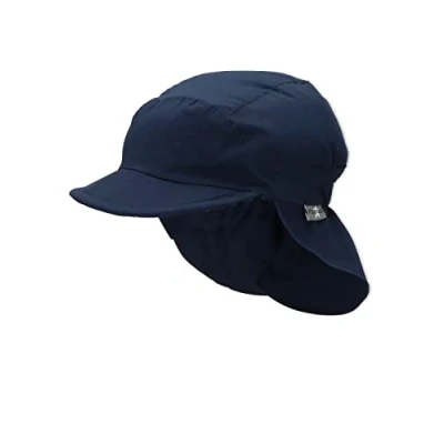 Image of Sterntaler Unisex Peaked Cap M. Neck Protection Cap, Blue (Marine 300), 49 cm