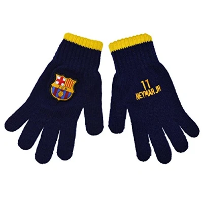 Image of FC Barcelona Official Collection Neymar Jr Boy&#039;s Barça Gloves, boys, marine, 6/8a