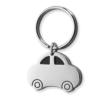 Image of eBuyGB Silver Metal Stocking Filler Gift Keyring, 4 cm (Car)